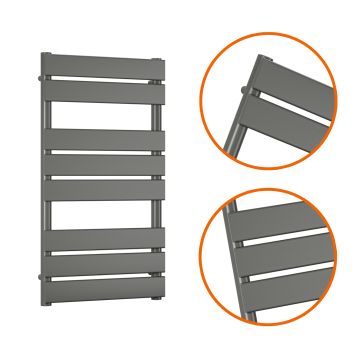 800 x 450mm Anthracite Heated Towel Rail, Bathroom Radiator
