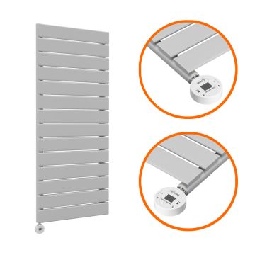 980 x 400mm Electric Feather Grey Single Flat Panel Vertical Radiator