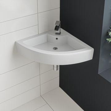 Carezza Curved Wall Hung Corner Basin