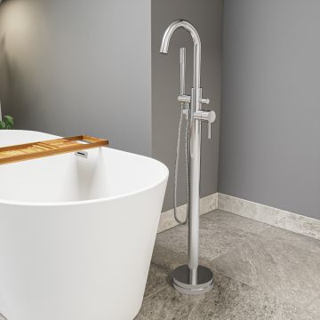 Darwin Chrome Floor Mounted Freestanding Bath Shower Mixer