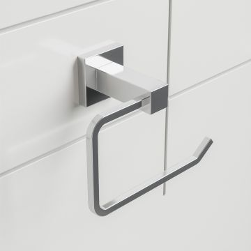 Modern Chrome Toilet Roll Holder, Square Design