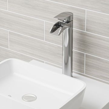 Allos Chrome Waterfall Counter Top Basin Tap