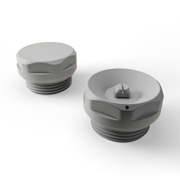 1/2" Feather Grey Radiator Bleed Valve & Blanking Plug Set