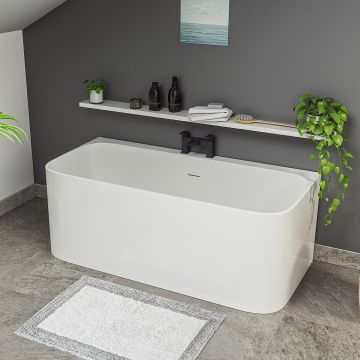 Idro Modern Back To Wall Freestanding Bath, 1600 (L) x 750 (W)