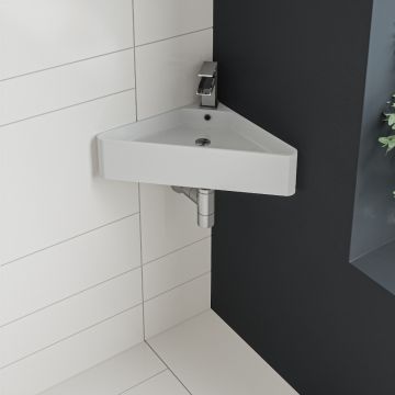 Lugano Modern Wall Hung Corner Basin