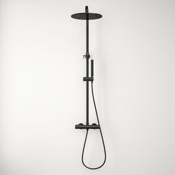 Constance Black Thermostatic Shower, Round Head