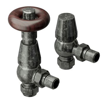 Traditional Pewter Thermostatic Radiator Valves, Angled Fitment