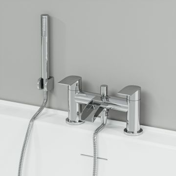 Allos Chrome Bath Shower Mixer with Shower Kit