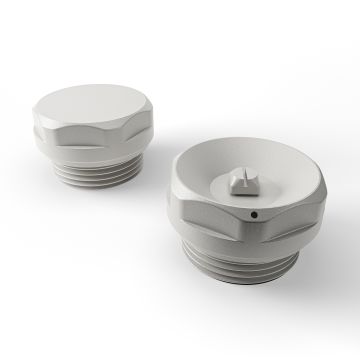 1/2" White Radiator Bleed Valve & Blanking Plug Set