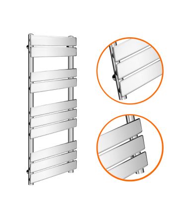 1000 x 450mm Flat Panel Chrome Ladder Towel Radiator