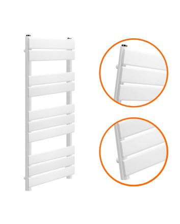 1000 x 450mm White Heated Towel Rail, Bathroom Radiator