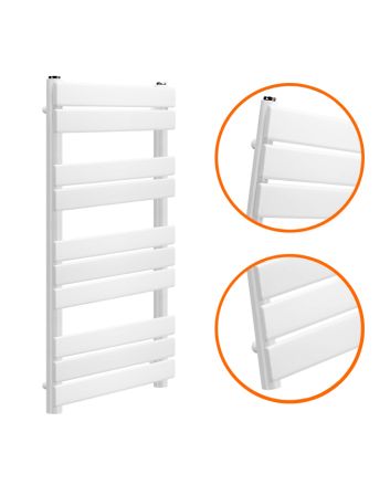 1000 x 600mm White Heated Towel Rail, Bathroom Radiator