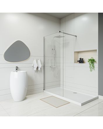 Chrome Wetroom / Walk-In Shower Screen, 2000 (H) x 1000mm (W)