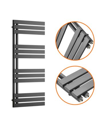 1180 x 500mm Anthracite Flat Panel Bathroom Towel Radiator