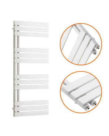 1180 x 500mm White Flat Panel Bathroom Towel Radiator