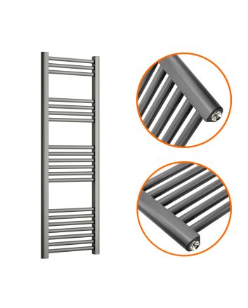 1200 x 400mm Straight Anthracite Heated Towel Rail