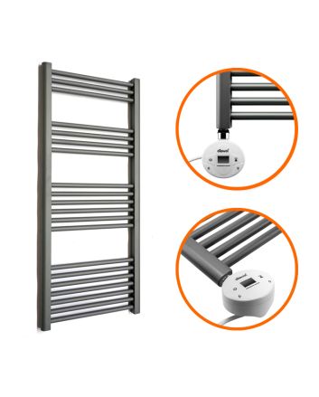 1200 x 400mm Electric Anthracite Heated Towel Rail