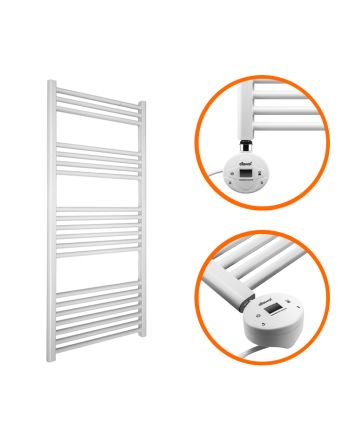 1200 x 400mm Electric White Heated Towel Rail