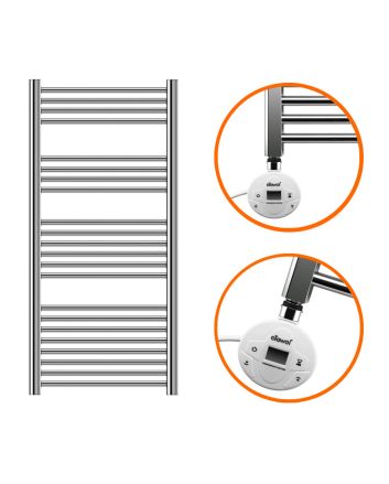 1200 x 500mm Electric Chrome Heated Towel Rail