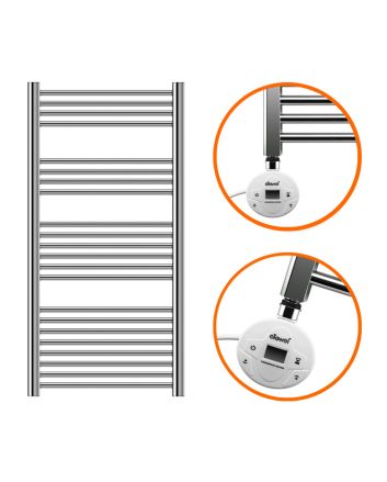 1200 x 600mm Electric Chrome Heated Towel Rail