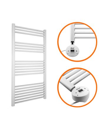 1200 x 600mm Electric White Heated Towel Rail
