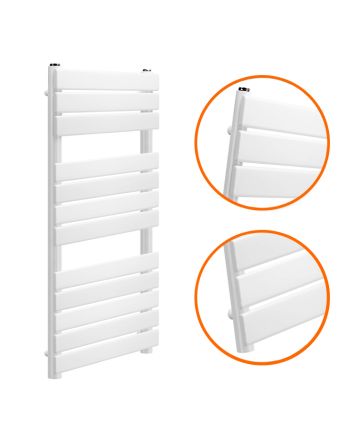 1200 x 600mm White Heated Towel Rail, Bathroom Radiator