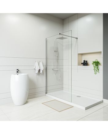 Chrome Wetroom / Walk-In Shower Screen, 2000 (H) x 1200mm (W)