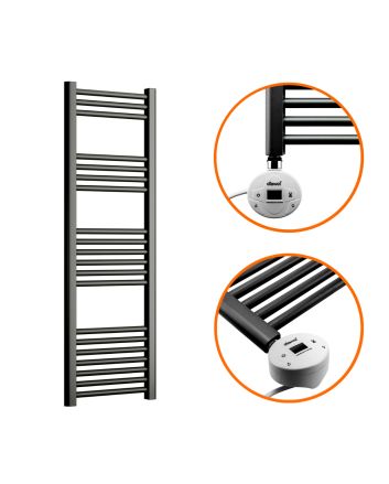 1200 x 400mm Electric Black Heated Towel Rail