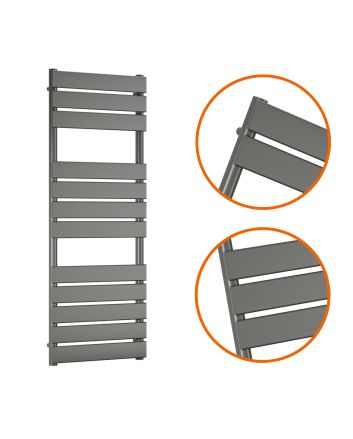 1200 x 450mm Anthracite Heated Towel Rail, Bathroom Radiator
