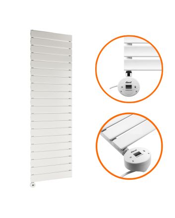 1400 x 400mm Electric White Single Flat Panel Vertical Radiator