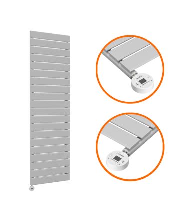 1400 x 400mm Electric Feather Grey Single Flat Panel Vertical Radiator