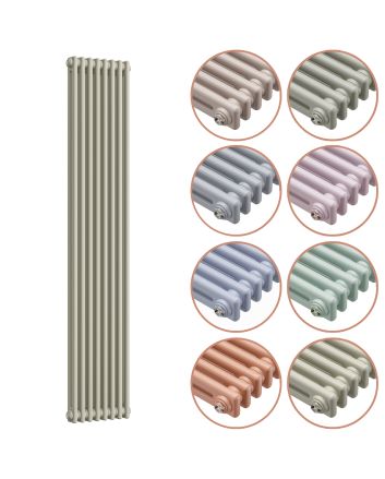 1500 x 383mm 'Pick A Pastel' Vertical Traditional 2 Column Radiator