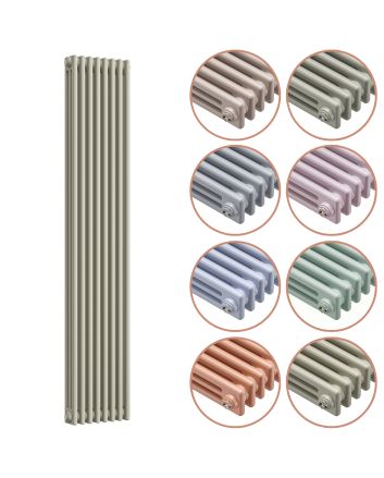 1500 x 383mm 'Pick A Pastel' Vertical Traditional 3 Column Radiator