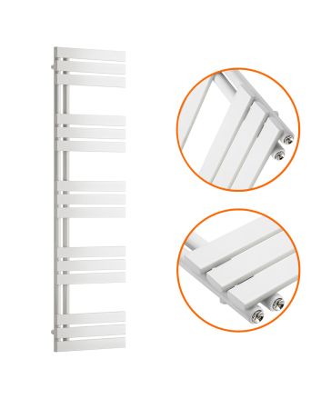1510 x 400mm White Flat Panel Bathroom Towel Radiator
