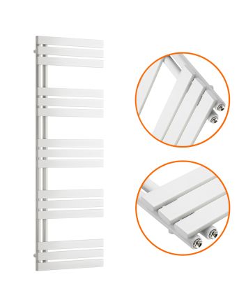 1510 x 500mm White Flat Panel Bathroom Towel Radiator