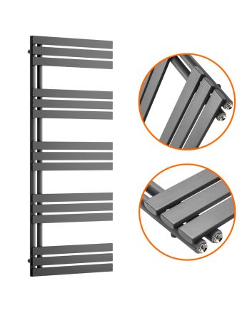 1510 x 600mm Anthracite Flat Panel Bathroom Towel Radiator