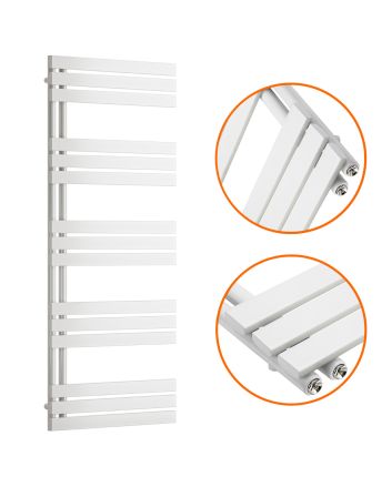 1510 x 600mm White Flat Panel Bathroom Towel Radiator