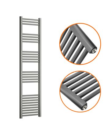 1600 x 400mm Straight Anthracite Heated Towel Rail