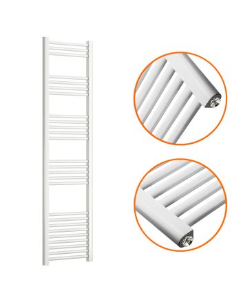 1600 x 400mm Straight White Heated Towel Rail