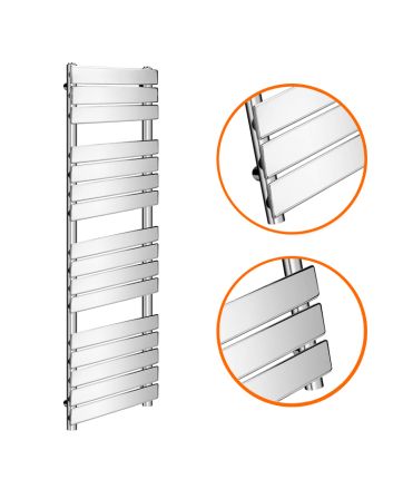 1600 x 450mm Flat Panel Chrome Ladder Towel Radiator