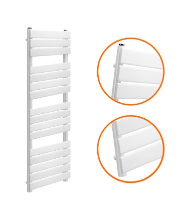 1600 x 450mm White Heated Towel Rail, Bathroom Radiator