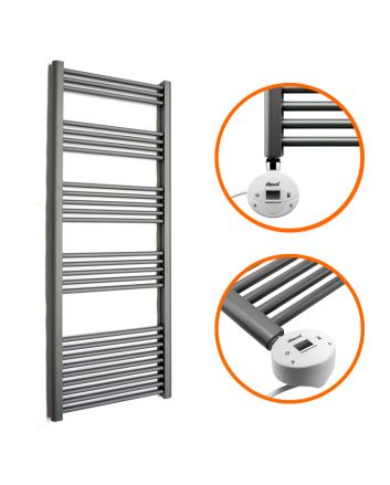 1600 x 500mm Electric Anthracite Heated Towel Rail