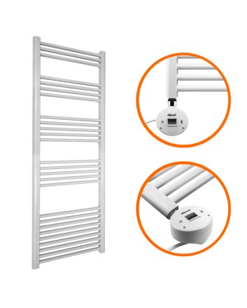 1600 x 500mm Electric White Heated Towel Rail