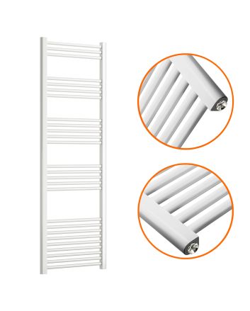 1600 x 500mm Straight White Heated Towel Rail