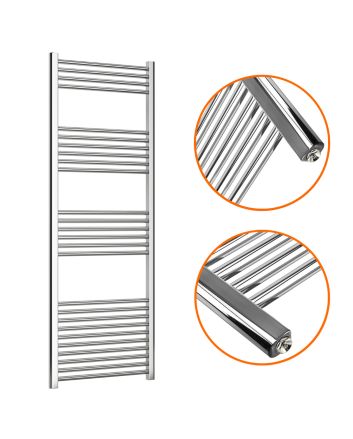 1600 x 600mm Straight Chrome Heated Towel Rail