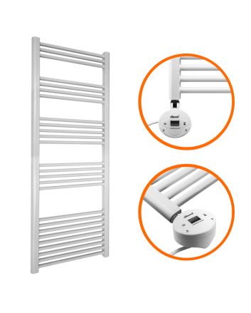 1600 x 600mm Electric White Heated Towel Rail