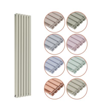 1600 x 354mm 'Pick A Pastel' Double Oval Tube Vertical Radiator