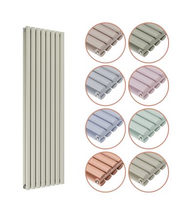 1600 x 472mm 'Pick A Pastel' Double Oval Tube Vertical Radiator