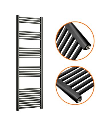 1600 x 500mm Straight Black Heated Towel Rail