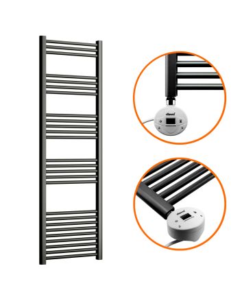 1600 x 500mm Electric Black Heated Towel Rail